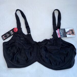 Lilyette Dreamwire Minimizer Underwire Bra 42D Black 0428 New with $48 tags NWT